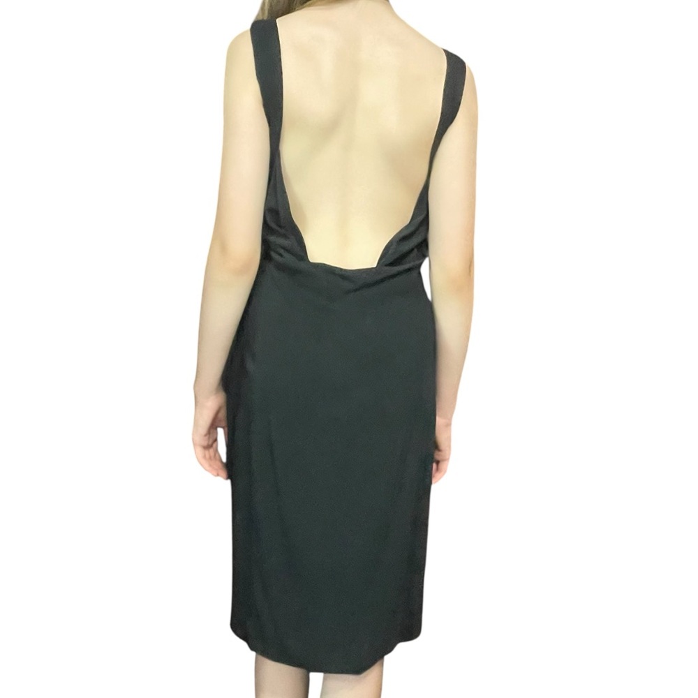 Love Moschino Black Shift Dress Drape Open Back Size ‎ 6 cocktail Party Evening - Picture 9 of 16